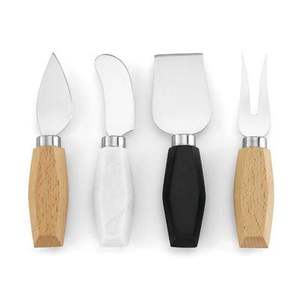 New Arrival Food Grade Colorful Wooden Thick Handle Stainless Steel <b>Cheese</b> Slicer & Spreader Tools <b>Set</b> - Product Image 1