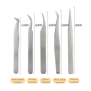 Pinzas de extensión de pestañas de acero inoxidable de color personalizado Pinzas de pestañas de Venta caliente Productos de tendencia - Product Image 4