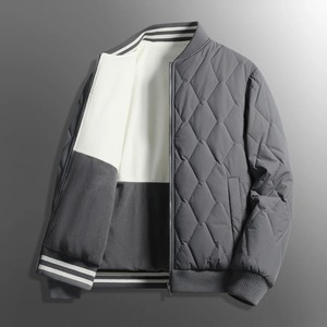 Ropa de dos lados Invierno Espesar Fleece Hombres Parkas Chaqueta de bombardero cálida Nueva ropa de calle Moda Estilo británico Abrigo cálido de gran tamaño - Product Image 4