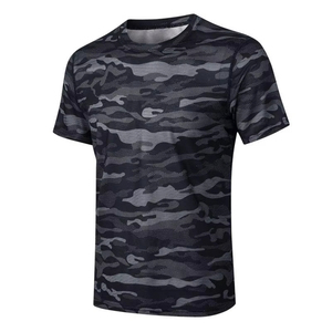 Camisetas de Manga Corta 100% Algodón, Cuello Redondo, Camuflaje, Ecológicas, Transpirables, de Secado Rápido, Corte Regular - Product Image 1