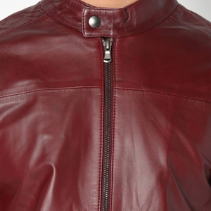 Men's Heavyweight Waterproof Stand Collar <b>Leather</b> <b>Jacket</b> with Front Zipper <b>Winter</b> Style Motorbike OEM Service <b>jacket</b> for men - Product Image 5