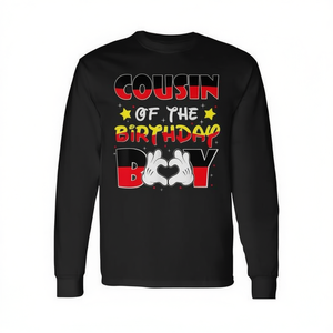 T-shirt promozionale a maniche lunghe coordinata per la famiglia del cugino di compleanno - Product Image 2