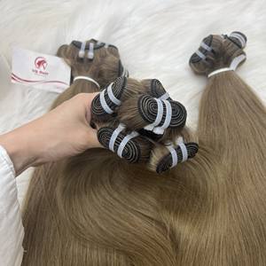 Wholesale High Quality 100% Vietnamese Virgin Human Extensions Natural Straight Machine Double Weft Custom Colors Frontal Type - Product Image 5