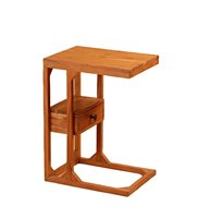 Mesa auxiliar de diseño elegante de Color marrón para la decoración del hogar y la Oficina Mesa de esquina de madera con mango natural
