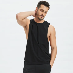 Verano de alta calidad de calidad superior Raw Hem Activewear camiseta sin mangas hombres gris oscuro deporte Vintage algodón camisetas sin mangas - Product Image 1