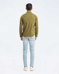 เสื้อเชิ้ตแฟชั่นผู้ชายมาใหม่ ลายทาง ทรงเข้ารูป แขนยาว สำหรับฤดูใบไม้ผลิและฤดูใบไม้ร่วง เหมาะสำหรับใส่ทำงานหรือธุรกิจ ผลิตจากผ้าฝ้าย รับผลิตแบบ OEM - Product Image 5