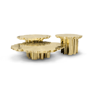 Fortuna Gold Brass Convertible Center <b>Table</b> Handmade Contemporary Farmhouse Design Durable Living Room Entry Home Furniture - Product Image 3