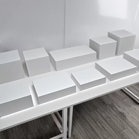 Lot de 9 cubes de présentation carrés blancs en acrylique, présentoirs gigognes en lucite, socles alimentaires carrés, boîtes de présentation