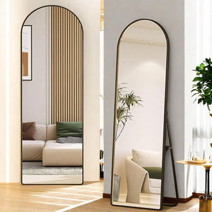 Specchio ad Arco Nero Moderno e Lussuoso 50 X 160 cm, Specchio Decorativo da Parete in Vetro con Cornice in Metallo per Corridoio e Soggiorno - Product Image 3