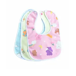 High Quality Wholesale Infant U Shaped Bibs 100% Organic Cotton Fabric Adjustable Buckle Super Soft Absorbent Baby Bibs From BD