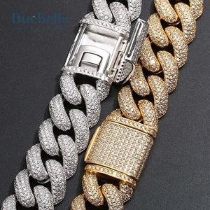 Hip Hop 14mm Iced Cuban Link <b>Bracelet</b> For <b>Men</b> <b>925</b> <b>Silver</b> Paved Cuban <b>Bracelet</b> For <b>Men</b> - Product Image 4
