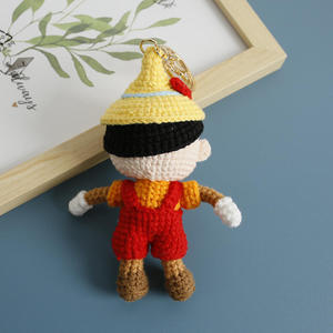 Crochet Handmade Crochet Stuffed <b>Key</b> Chain Kawaii Cartoon Anime Characters Doll <b>Key</b> <b>Ring</b> Pendant for Boys Schoolbag Keychain - Product Image 2
