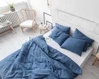 Ensembles de lin à forte demande respirant relaxant pur français rayé tissu housse de couette literie pliée pour les mariages à la maison-Portable