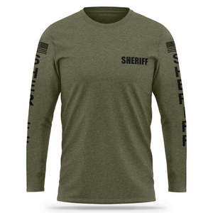 Sheriff T-shirts de performance pour hommes Ourlet incurvé ultra doux T-shirt basique décontracté de refroidissement léger avec manches courtes/longues - Product Image 1