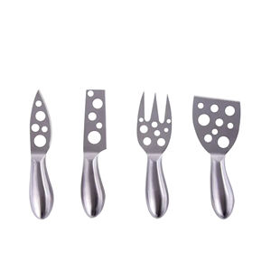Juego de cuchillos para queso de 4 piezas con diseño de acero inoxidable, vajilla para queso, cocina y vajilla, cubiertos de acero inoxidable - Product Image 1