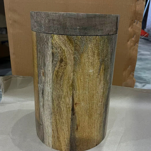 Urne funéraire en bois de mangue écologique de qualité supérieure, artisanale, avec support, récipient commémoratif, design en corde, imperméable, résistant aux intempéries - Product Image 4