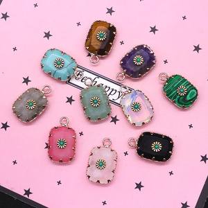 925 plata esterlina rectángulo Arco Iris piedra lunar cristiano encanto colgante-estilo bohemio Unisex colgante encantos - Product Image 2