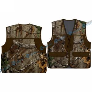 Gilet de tir à la cible en maille polyester marron léger de haute qualité pour hommes - Product Image 3