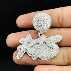 จี้เพชรโมอิส VVS เพชรโมอิส925จี้ตัวอักษร VVS เงินสเตอร์ลิงจี้แบบกำหนดเอง - Product Image 3