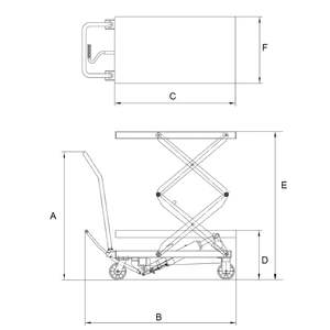 Heavy Duty 350 kg Scissors Lift Large <b>Trolley</b> <b>Platform</b> Lift - Product Image 2