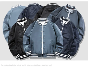 Chaqueta universitaria de poliéster Premium para hombre, estilo bombardero de béisbol, manga larga, a prueba de viento, con botones, ropa de abrigo universitaria - Product Image 2