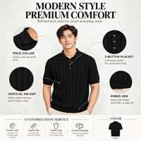 Chemise Homme Personnalisée Tricotée Brodé Vintage Anti-rétrécissement en Mélange Polyester/Coton à Manches Courtes, Motif Uni, Style Business Décontracté