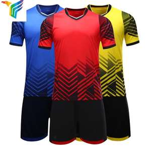 Vêtements de sport, impression par sublimation personnalisée, maillot de football bleu, ensemble pour les maillots de football scolaires, t-shirt - Product Image 2