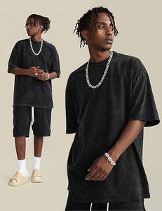 T-shirts surdimensionnés pour hommes Vintage Tee Loose Fit Short Sleeve Casual Streetwear Baggy Washed Unisex Tops - Product Image 3