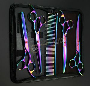 Kit de tijeras de peluquería canina Multicolor de titanio de la mejor calidad, Venta caliente de acero inoxidable de alta calidad con MOQ bajo - Product Image 1