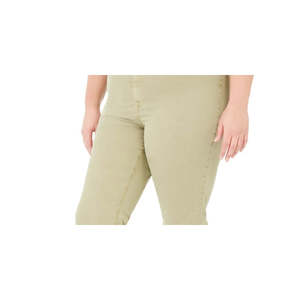 Pantaloni cropped da donna Celebrity Pink taglie forti 18W Montauk a vita alta, a gamba dritta, con stampa su tela, vestibilità ampia, per la primavera, colore verde - Product Image 2