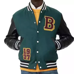 Haute qualité Letterman Varsity veste d'hiver corps en laine manches en cuir véritable élégant hommes collège veste d'hiver pour hommes - Product Image 1