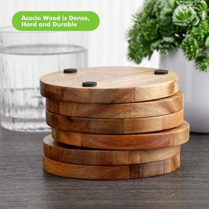 Vente en gros de sous-verres modernes et antidérapants en bois massif pour la maison, le bureau ou le restaurant. - Product Image 5