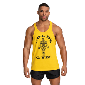 <b>Mens</b> Yellow Muscle Tank Golds Gym Muscle <b>Mens</b> Stringer Tank Top Workout Bodybuilding Sleeveless Training Vest Fitness Wear - Product Image 2