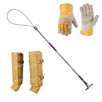 Kit d'outils vétérinaires ODM, gants anti-aboiement, protège-jambes, 100% imperméable, résistant aux morsures, pôle à élingue en alliage de haute qualité pour chien et animal