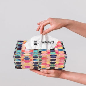 Porte-mouchoirs en rotin de qualité supérieure, écologique, à motif carré, pour table ou comptoir, Tradebyd - Product Image 2