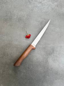 Cuchillo de filetear hecho a mano con hoja de acero de Damasco y mango de madera, cuchillo para exteriores - Product Image 4