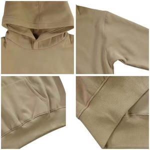 Sweat à capuche unisexe en tissu français épais 100% coton personnalisable imprimé en 3D avec logo brodé pull thermique d'hiver en vente en gros - Product Image 4