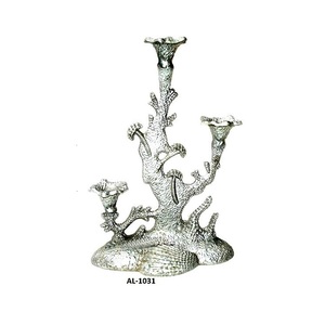 Bougeoir au design élégant bougeoir en aluminium fini doré bougeoir en métal pour chauffe-plat à chaud - Product Image 2