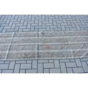 พรมขนาด 2.4x8.2 ฟุต, พรมวินเทจตุรกี, พรมลายพรางสีเทาทำจากขนสัตว์ - Product Image 3