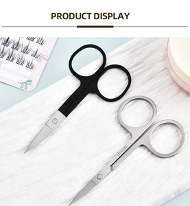 Ciseaux à ongles à manche en céramique noire avec lame incurvée en acier inoxydable populaires pour la couture de mise en forme des sourcils de manucure de beauté - Product Image 2