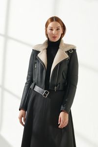 Chaquetas de Motociclista de Lana para Mujer de Alta Calidad, Cortavientos de Otoño, Impresión de Logotipo Personalizado, Transpirable, Tejido de Punto, Mejor Algodón - Product Image 3