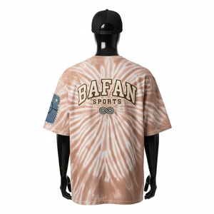 Camiseta de Hombre 100% Algodón, Lavado Ácido, Tela de Algodón Grueso 220 GSM, Color Marrón Vintage, Tinte Ácido, Logotipo Personalizado Bordado - Product Image 2