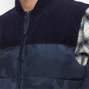 Chaleco acolchado de cuello redondo de alta calidad para hombre, ligero, transpirable, de nailon/poliéster, cálido, impermeable, con cremallera, logotipo para exteriores - Product Image 3
