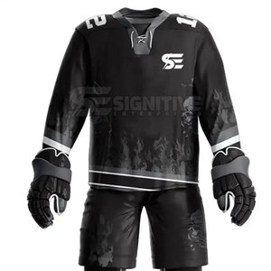 Ensemble d'uniformes de hockey sur glace d'entraînement avec panneaux extensibles, respirant, séchage rapide, sensation confortable, design personnalisé - Product Image 4
