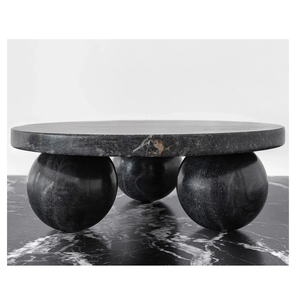 Support à gâteau en marbre de forme ronde support en pierre en forme de boule pour la maison ferme bureau utilisé support à gâteau de célébration d'anniversaire - Product Image 1