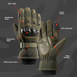 Gants de moto en coton polyester garde d'articulation dure fermeture sécurisée du poignet doublure antidérapante respirante pour les Sports de plein air - Product Image 5
