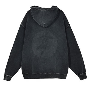 Sudaderas transpirables de secado rápido con lavado ácido, logotipo de impresión personalizado, sudaderas con capucha de lavado ácido para hombres de alta calidad - Product Image 2