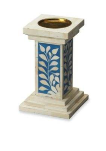 Premium Handmade Eco-Friendly Durable <b>Bone</b> Inlay Sandalwood Bakhoor Stand Elegant Blue Floral Pattern Burner Daily Incense Use - Product Image 2