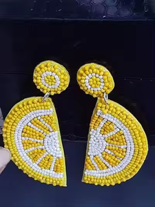 ต่างหูลูกปัดปักจากอินเดียทำด้วยมือหลายสีทำด้วยมือโดยงานหัตถกรรม MD - Product Image 4