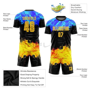 เสื้อฟุตบอล100% ผ้าโพลีเอสเตอร์เสื้อฟุตบอลสโมสรเสื้อเจอร์ซีย์ทีมแห้งเร็วพิมพ์โลโก้แบบกำหนดเอง - Product Image 5